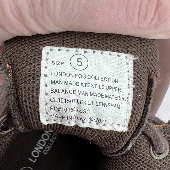 London Fog Boots Toddler Boys Size 5 Brown Faux Leather Lace Up Casual Fall - Picture 9 of 11